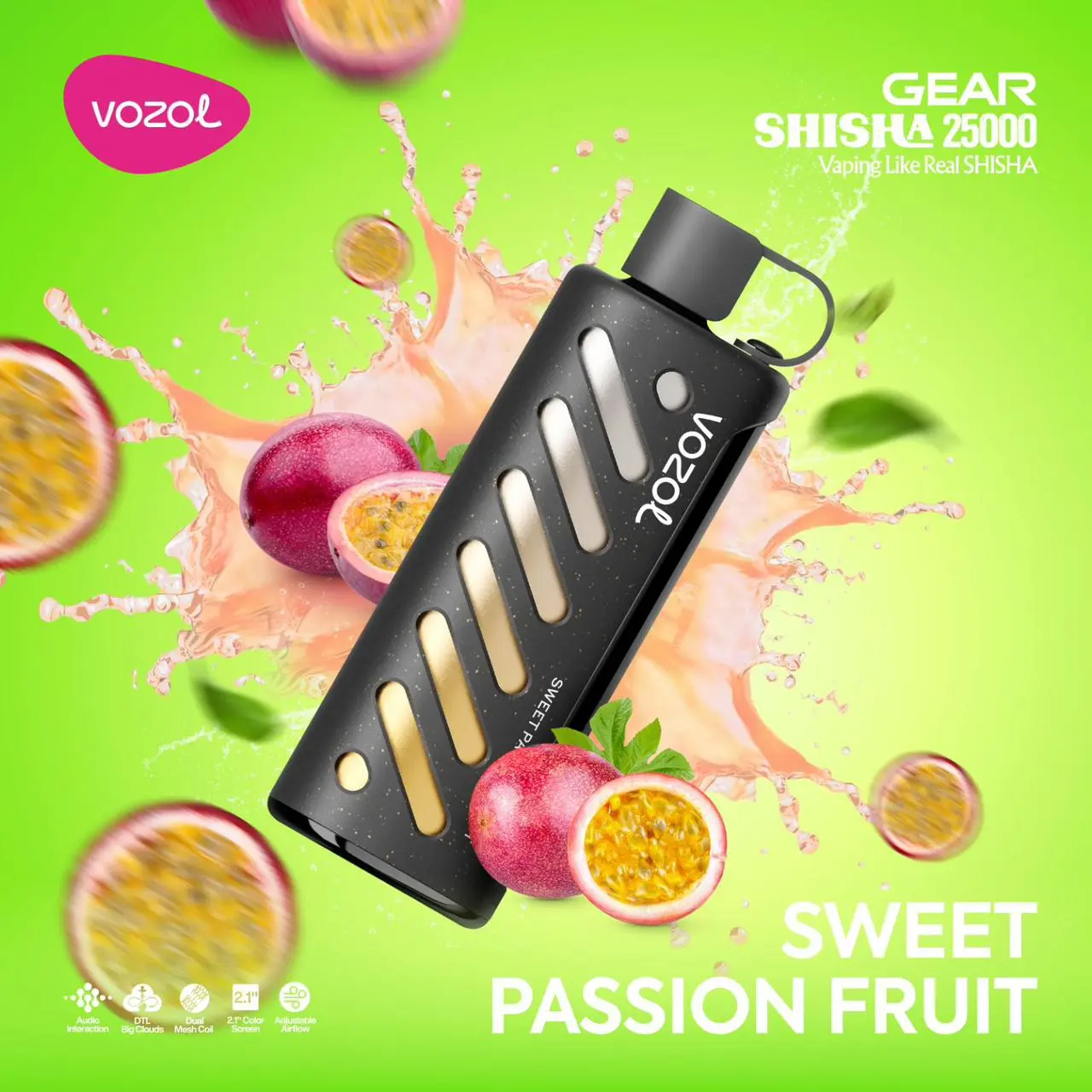 Vozol Gear Shisha Sweet Passion Fruit - Egzotik ve Tatlı Tutku Meyvesi Lezzeti!