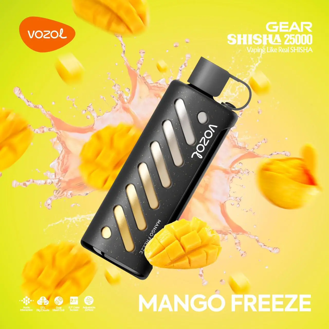 Vozol Gear Shisha Mango Freeze – Tropikal Mango ve Buz Gibi Ferahlık!